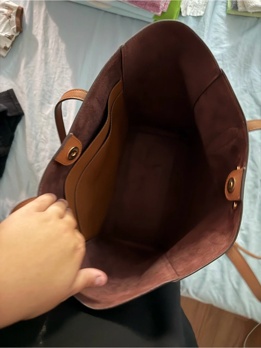 Michael Kors large Brown Tote with Tan Straps